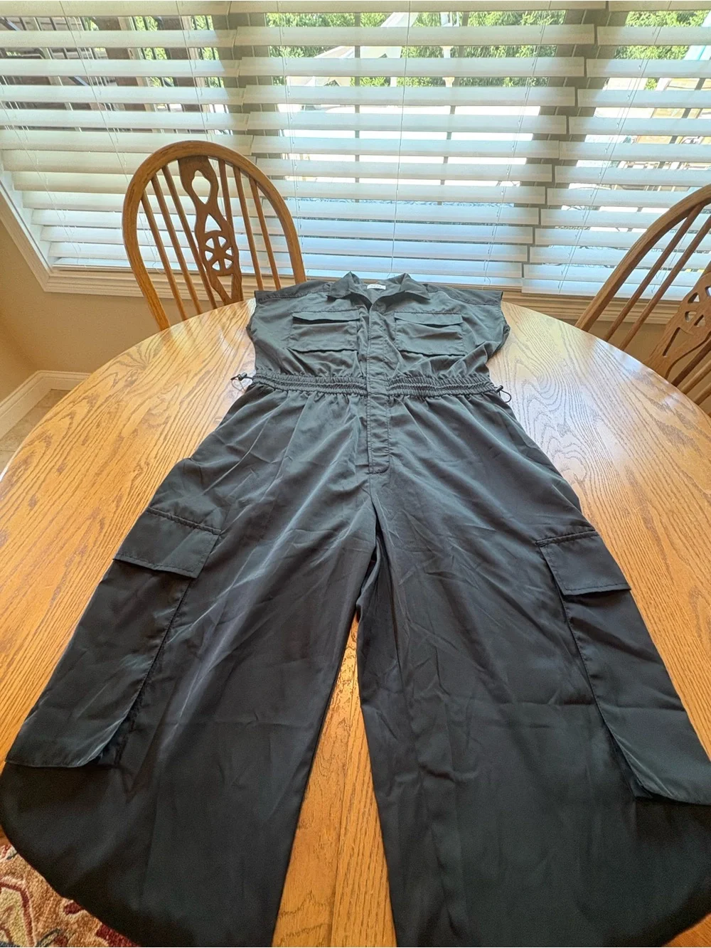 PISTOLA Jade Cargo Black Jumpsuit Lightweight Sleeveless XL